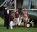 Barack Obama, sa femme Michelle, et leurs filles Malia et Sasha arrivent à la Maison Blanche