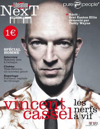 Vincent Cassel en couverture de Libération Next, le 4 septembre 2010