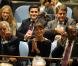 Carla Bruni assiste au discours de Nicolas Sarkozy au Sommet sur les Objectifs du Millénaire pour le Développement, à New York. 20/09/2010