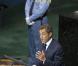 Nicolas Sarkozy prononce un discours au Sommet sur les Objectifs du Millénaire pour le Développement, à New York. 20/09/2010