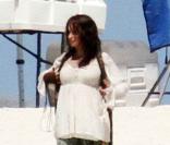 Penélope Cruz, enceinte, sur le tournage de  Pirates des Caraïbes 4 , à Hawaï. Septembre 2010
