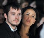 Elijah Wood et Pamela Racine lors de la Fashion Week à New York en février 2009 