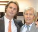 Vincent Bolloré et son fils Cyrille à l'occasion de l'inauguration du Mondial de l'Automobile 2010, à Paris, le 30 septembre 2010.