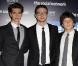 Andrew Garfield, Justin Timberlake et Jesse Eisenberg, à l'occasion de l'avant-première de  The Social Network , qui s'est tenue au Gaumont Marignan, à Paris, le 3 octobre 2010.