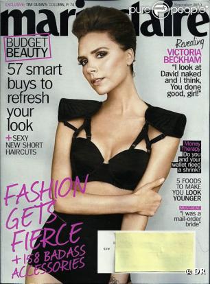 Victoria Beckham en couverture du Marie-Claire US du mois de novembre 2010