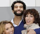 Photocall lors du festival des jeunes réalisateurs de Saint-Jean-de-Luz le 16 octobre 2010 : Anne Marivin, Ramzy et Anne Depetrini<br />