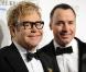Elton John et son mari David Furnish, à l'occasion de la 9e soirée "An Evening Vision", organisée par la Elton John AIDS Foundation, au Cipriani de New York, le 18 octobre 2010.