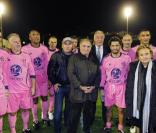 Fabien Onteniente, Claude Brasseur, Bernadette Chirac et le Variétés club de France contre la sélection Geodis, à Saint-Jean-de-Luz, le 13 octobre 2010