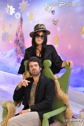Isabelle Adjani et Romain Duris lors de la présentation du film Raiponce à Disneyland Paris le 6 novembre 2010