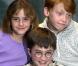Les tout jeune trio Emma Watson, Daniel Radcliffe et Rupert Grint à Londres le 23 Aout 2001.
