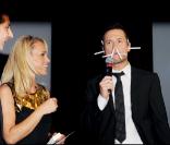 Cécile de Ménibus et Stéphanie Rousseau assistent à la 16e soirée des Trophées de la Nuit, au Lido (Paris), lundi 29 novembre.