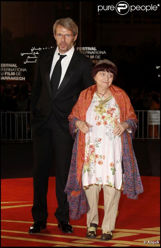 Lambert Wilson et Agnès Varda lors de la soirée en hommage au cinéma français lors du dixième Festival International du Film de Marrakech le 4 décembre 2010