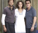 Guillaume Canet, François Cluzet et Marion Cotillard sur le tournage des Petits Mouchoirs 