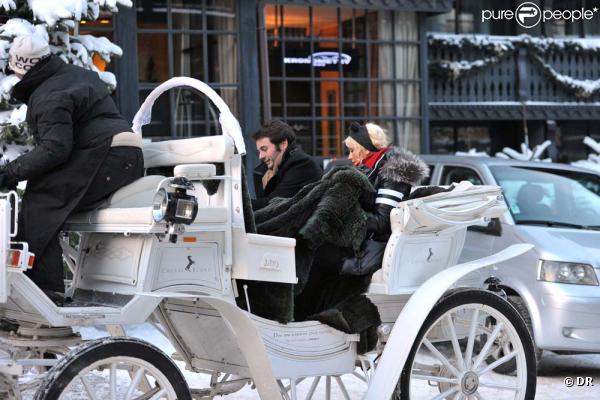 Christina Aguilera et Matt Rutler en balade à calèche dans Courchevel, le 17 décembre 2010