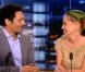 Sharon Stone et de Tomer Sisley à l'occasion de la promotion de Largo Winch II , sur le plateau du JT de TF1 animé par Laurence Ferrari, le 13 janvier 2011.