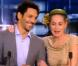 Sharon Stone et de Tomer Sisley à l'occasion de la promotion de Largo Winch II , sur le plateau du JT de TF1 animé par Laurence Ferrari, le 13 janvier 2011.