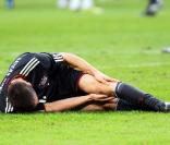 Franck Ribéry est blessé lors du match opposant Wolfsburg au Bayern de Munich, samedi 15 janvier.