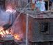 L'incendie du bidonville de Garib Nagar (quartier de Bandra) à Mumbai en Inde en juin 2009 