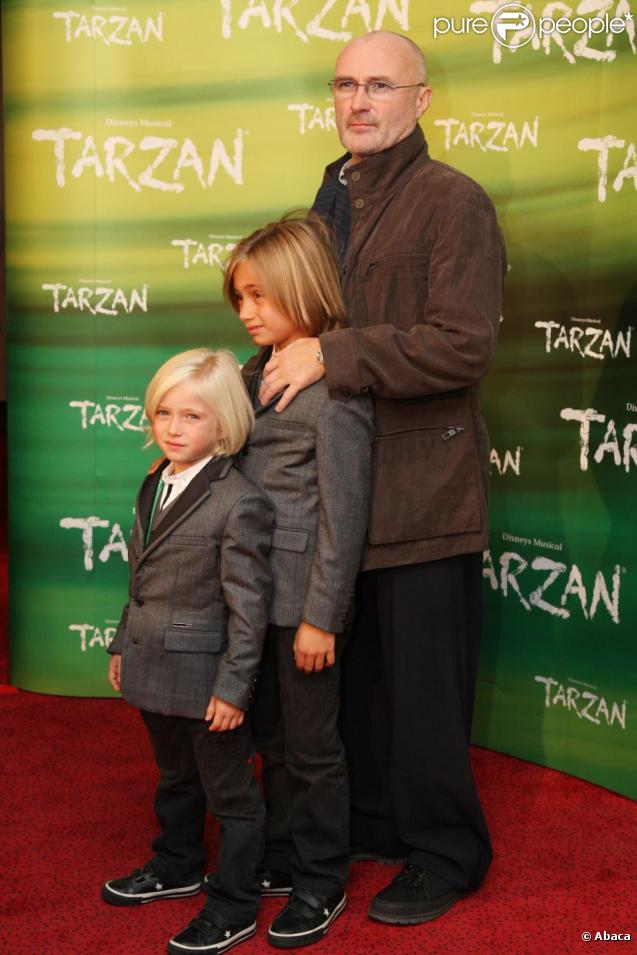 Phil Collins et ses fils Nicholas et Matthew en octobre 2010
