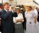 La reine Beatrix, accompagnée de son fils le prince héritier Willem-Alexander et son épouse la très preppy princesse Maxima, en visite d'Etat au Qatar en mars 2011 (le 9).