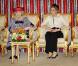 La reine Beatrix, le prince héritier Willem-Alexander et la princesse Maxima des Pays-Bas en visite au Qatar le 10 mars 2011.