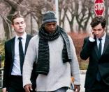 Chace Crawford et Penn Badgley sur le tournage du dernier épisode de la saison de Gossip Girl, le 11 mars 2011