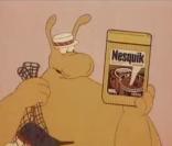 Campagne Nesquick illustrée par le tube  Rectangle  de Jacno, 1980