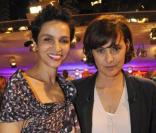 Farida Khelfa et Inès de la Fressange lors de l'enregistrement de l'émission Vivement Dimanche diffusée le 27 mars 2011, dédiée à Inès de la Fressange
