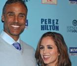 Eliza Dushku et son compagnon Rick Fox lors de la soirée bleue organisée par Perez Hilton pour son 33e anniversaire le 27 mars 2011 à L.A
