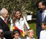 Letizia et Felipe d'Espagne lors de leur visite officielle en Israël. Le 11 avril 2011
