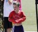Romeo Beckham lors de sa leçon de football, en avril 2011.