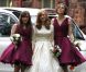 Keira Knightley aux côtés de la mariée Kerry Niwon et d'une demoiselle d'honneur lors du mariage de son frère Caleb Knightley au Pollokshields Burgh Hal de Glasgow en Ecosse le 23 avril 2011