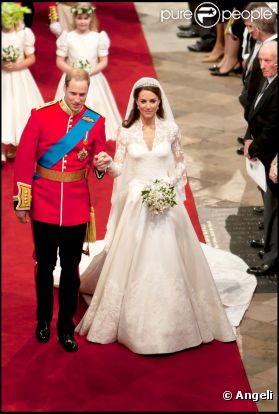 Kate et William, le jour de leur mariage à Londres le 29 avril 2011.