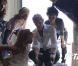 Elisabetta Canalis sur le shooting de la nouvelle campagne pour la PeTA, début mai 2011