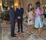 Barack et Michelle Obama à Buckingham Palace, rencontre avec William et Kate, à Londres, le 24 mai 2011.