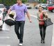 Kim Kardashian et son fiancé Kris Humphries dans les rues de Los Angeles, le 11 juin 2011