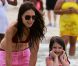 Katie Holmes et Suri Cruise profitent d'une belle après-midi sur une plage de Miami le 18 juin 2011