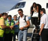 Cristiano Ronaldo et Irina Shayk le 18 juin 2011, à leur arrivée en Turquie 