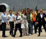 Cristiano Ronaldo et Irina Shayk le 19 juin 2011 à Bodrum au moment de leur départ de Turquie 