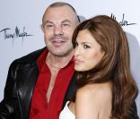 Thierry Mugler et sa nouvelle égérie Eva Mendes à la soirée qui célèbre la nouvelle publicité du parfum Angel. New York, 23 juin 2011