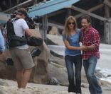  David Duchovny sur le tournage de Californication en compagnie de l'actrice Natascha McElhone le 8 juin 2011 à Los Angeles 