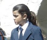 Les enfants de Michael Jackson quittant l'église après le service du dimanche, à Los Angeles le 3 juillet 2011 : Blanket a les cheveux soigneusement attachés 