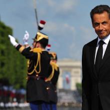 Nicolas Sarkozy lors du défilé du 14 juillet 2011, à Paris.