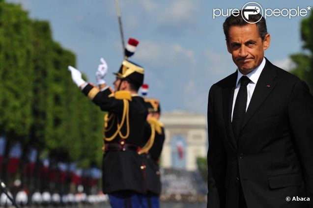 Nicolas Sarkozy lors du défilé du 14 juillet 2011, à Paris.