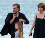 Christoph Waltz en compagnie de sa femme et sa fille à Ischia le 10 juillet 2011