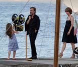 Christoph Waltz en compagnie de sa femme et sa fille à Ischia le 10 juillet 2011
