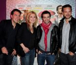 Guy Mazarguil, Julie Gayet, Mathieu Demy et Alban Lenoir lors de l'avant-première de L'Art de séduire le 21 juillet 2011