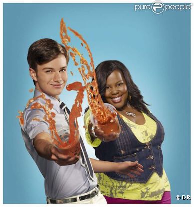 Chris Colfer et Amber Riley de la série G lee