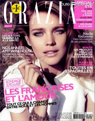 Natalia Vodianova en couverture du magazine Grazia