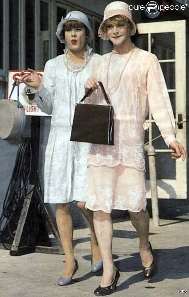 Tony Curtis et Jack Lemmon dans  Certains l'aiment chaud , 1959.